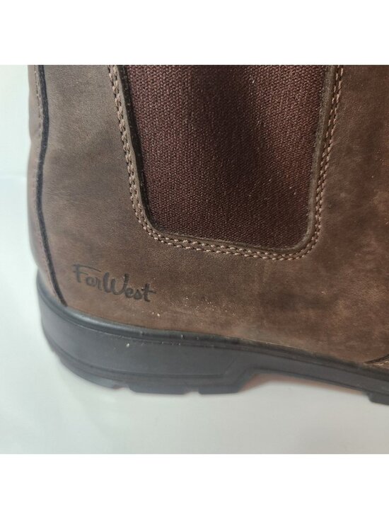 FarWest Mens Brown Leather Chelsea Boots Poron Comfort Lug Sole Size 8.5 main image 7